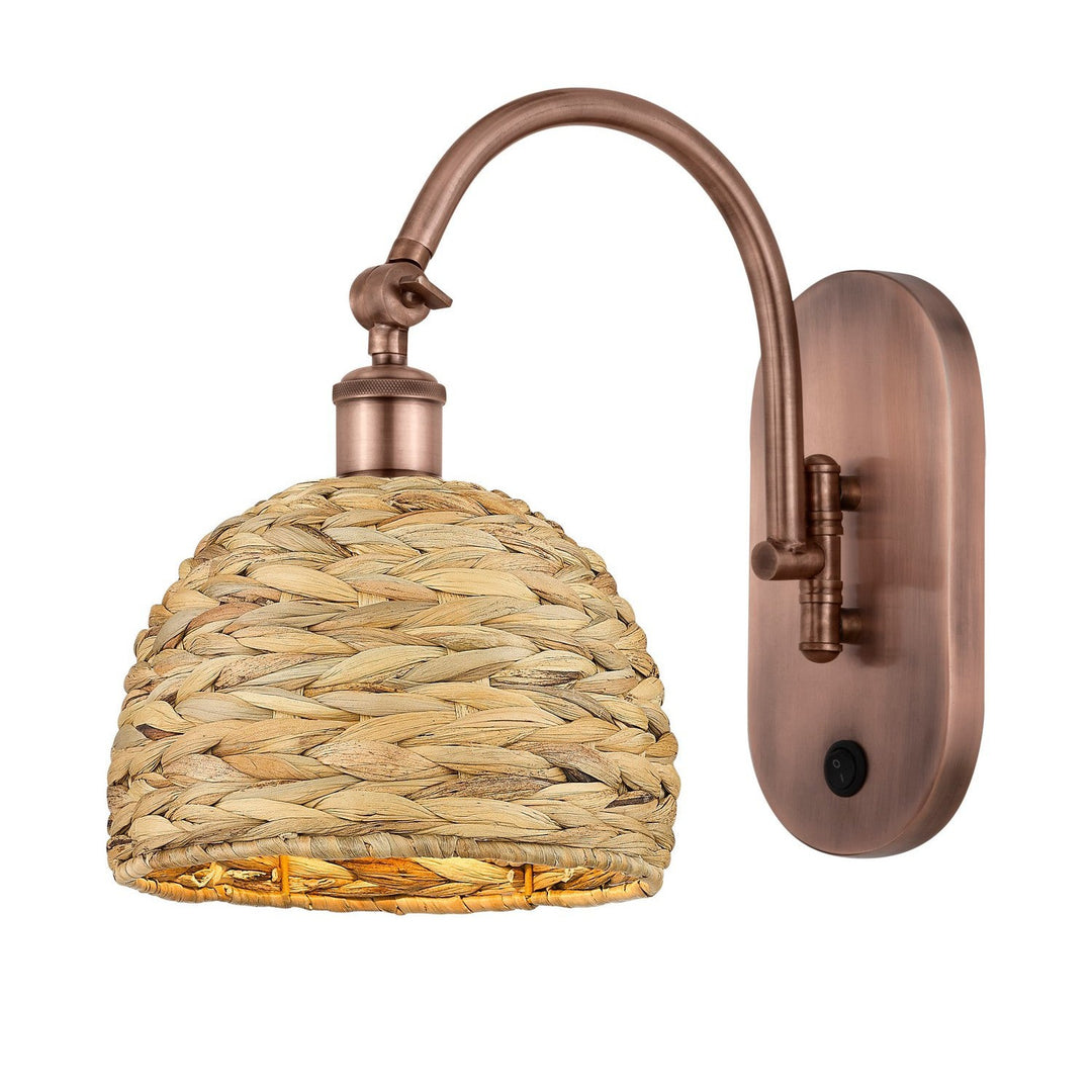 Innovations Downtown Urban 518-1W-AC-RBD-8-NAT Wall Sconce Light - Antique Copper