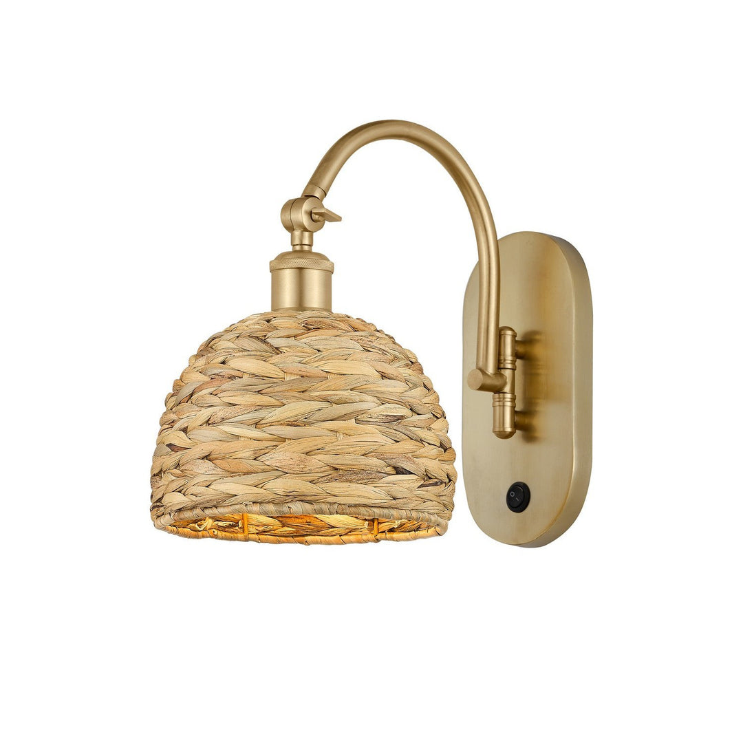 Innovations Downtown Urban 518-1W-SG-RBD-8-NAT Wall Sconce Light - Satin Gold