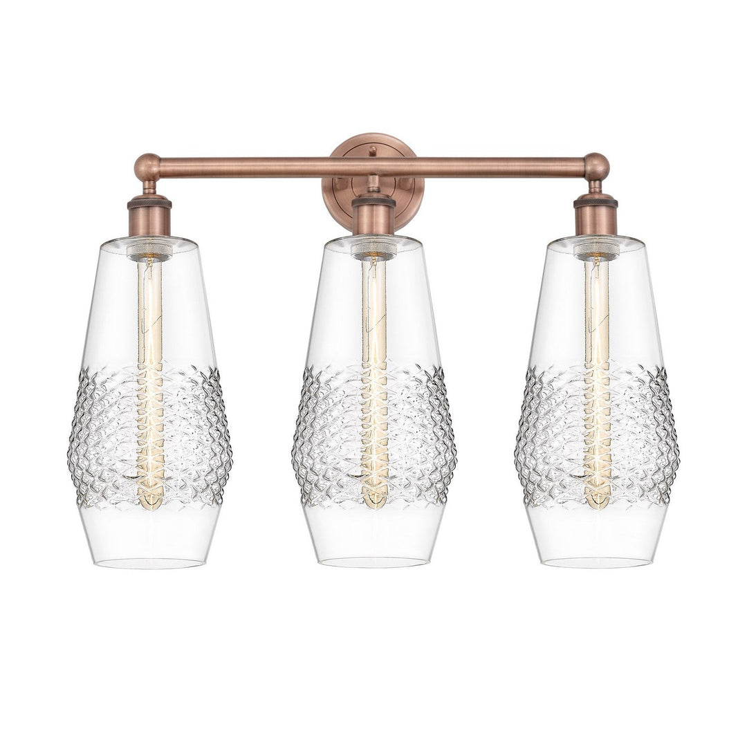 Innovations Downtown Urban 616-3W-AC-G682-7 Bath Vanity Light 25 in. wide - Antique Copper