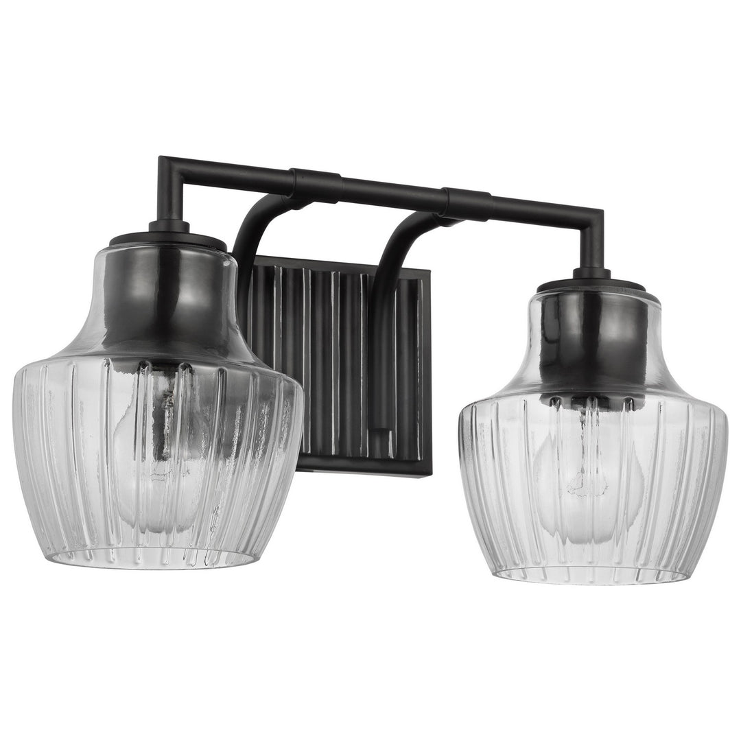 Nuvo Destin 60-7702 Bath Vanity Light 15 in. wide - Black / Silver Accents