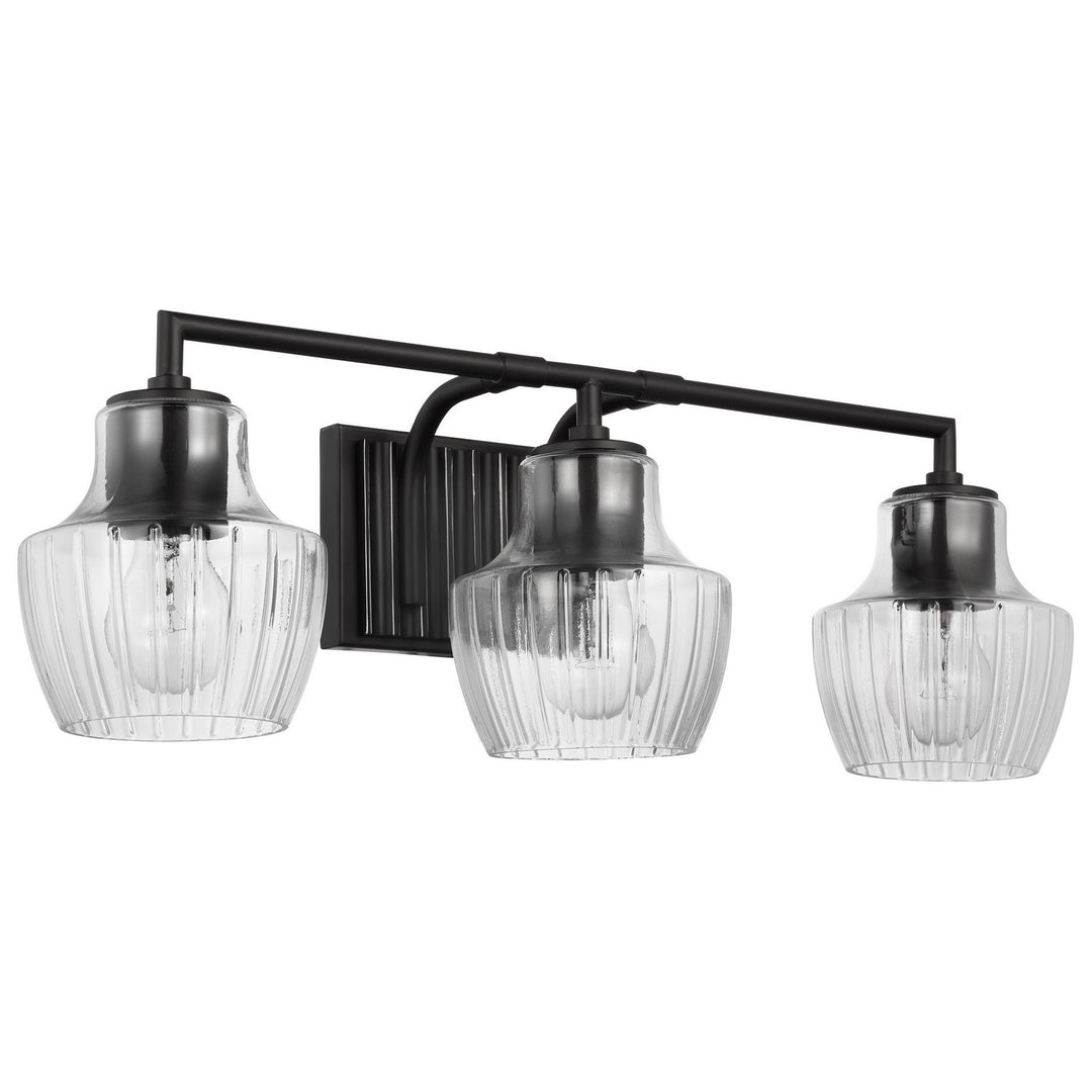 Nuvo Destin 60-7703 Bath Vanity Light 24 in. wide - Black / Silver Accents
