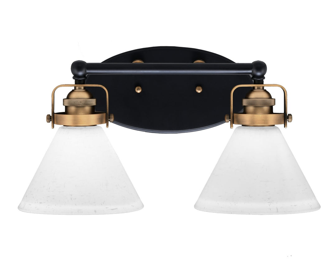 Toltec Easton 1932-MBBR-312 Bath Vanity Light 17 in. wide - Matte Black & Brass