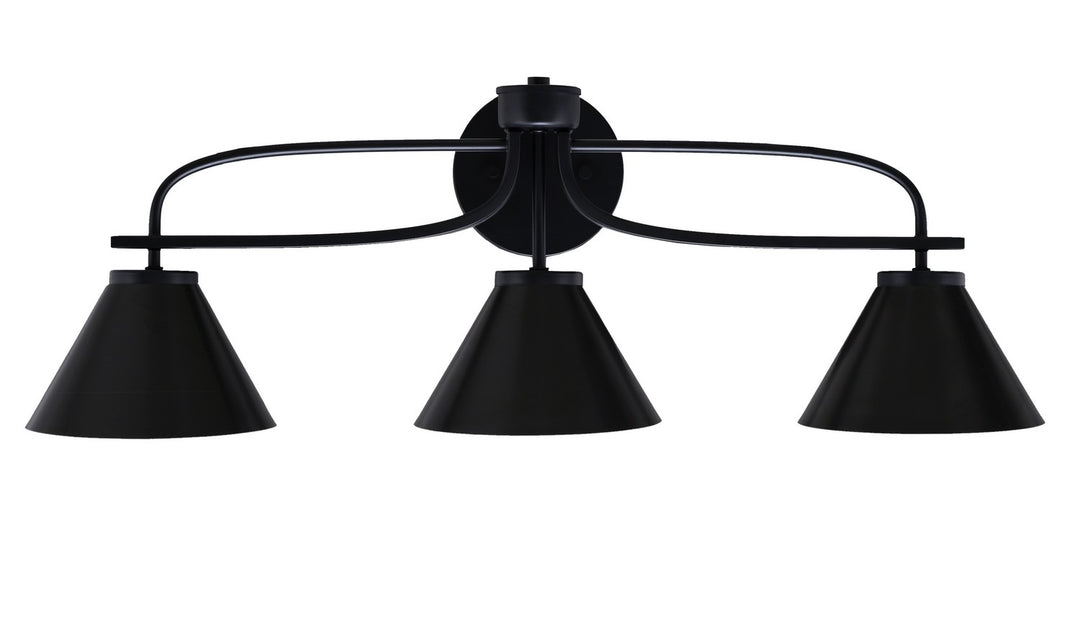 Toltec Cavella 3913-MB-421-MB Bath Vanity Light 29 in. wide - Matte Black
