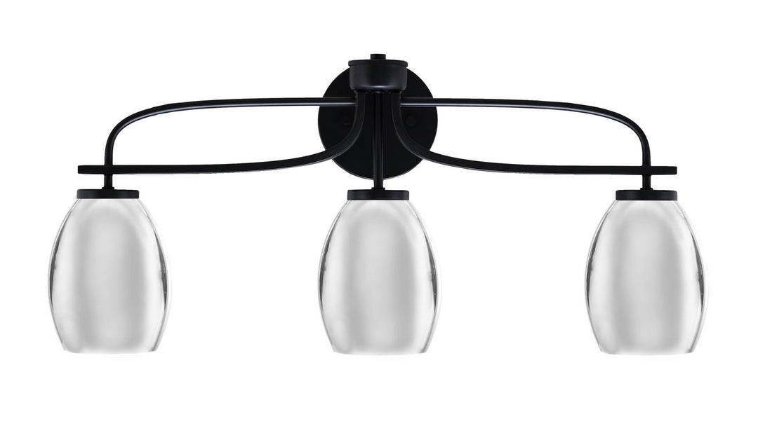 Toltec Cavella 3913-MB-426-CH Bath Vanity Light 27 in. wide - Matte Black