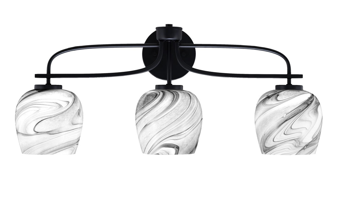 Toltec Cavella 3913-MB-4819 Bath Vanity Light 28 in. wide - Matte Black