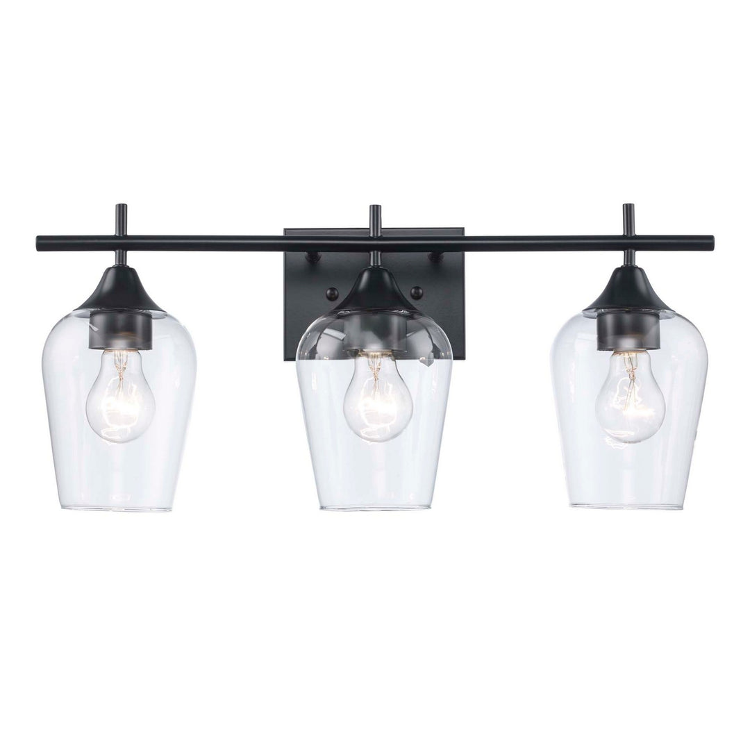 Trans Globe Imports Kieran 71833 BK Bath Vanity Light 21 in. wide - Black