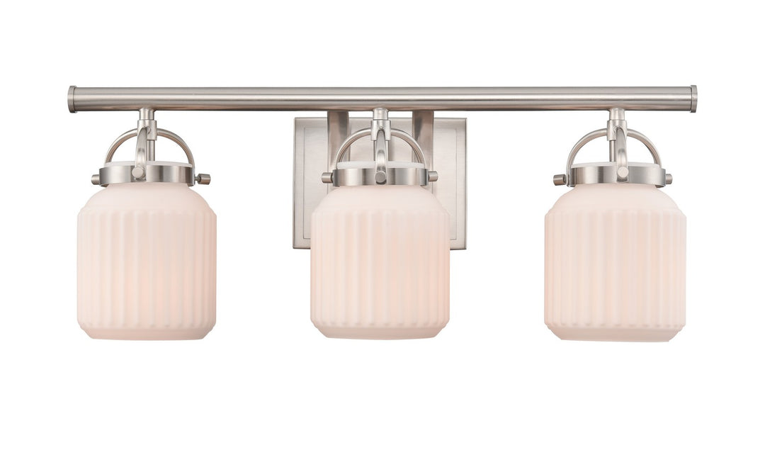 Innovations Downtown Urban 416-3W-SN-G416-6WH Bath Vanity Light 22 in. wide - Satin Nickel