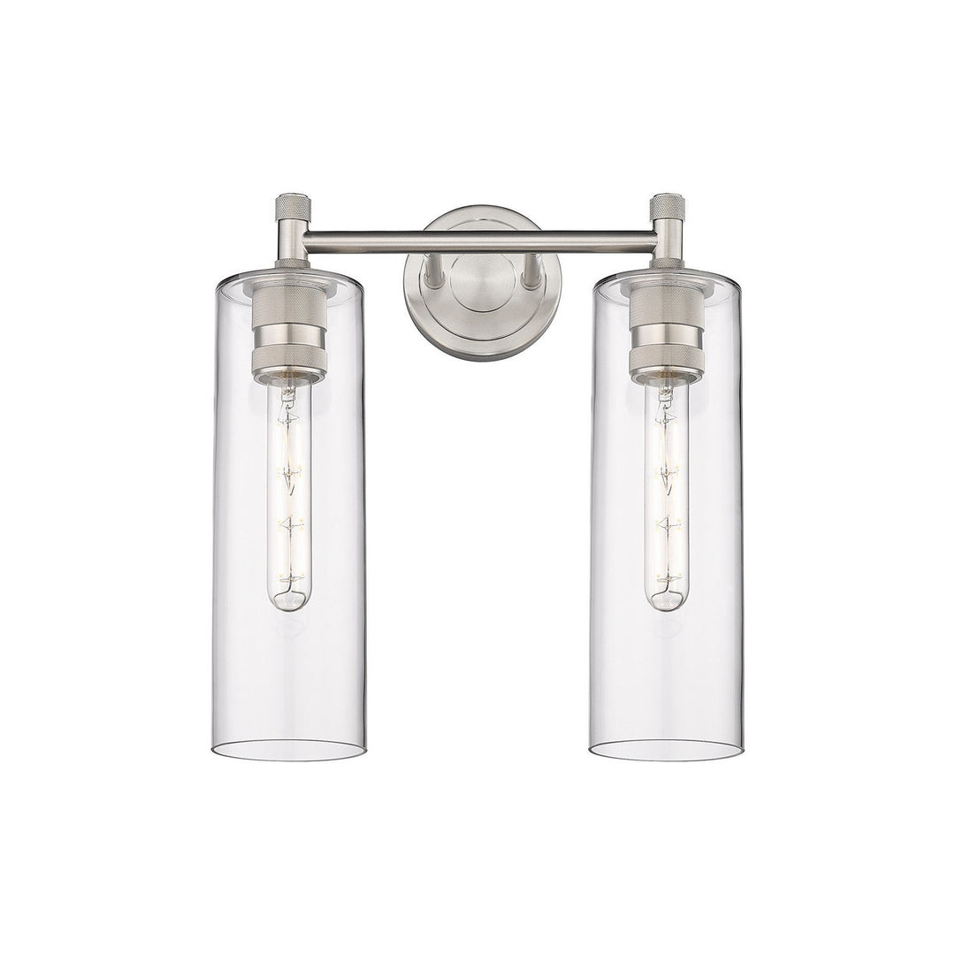 Innovations Downtown Urban 434-2W-SN-G434-12CL Bath Vanity Light 14 in. wide - Satin Nickel