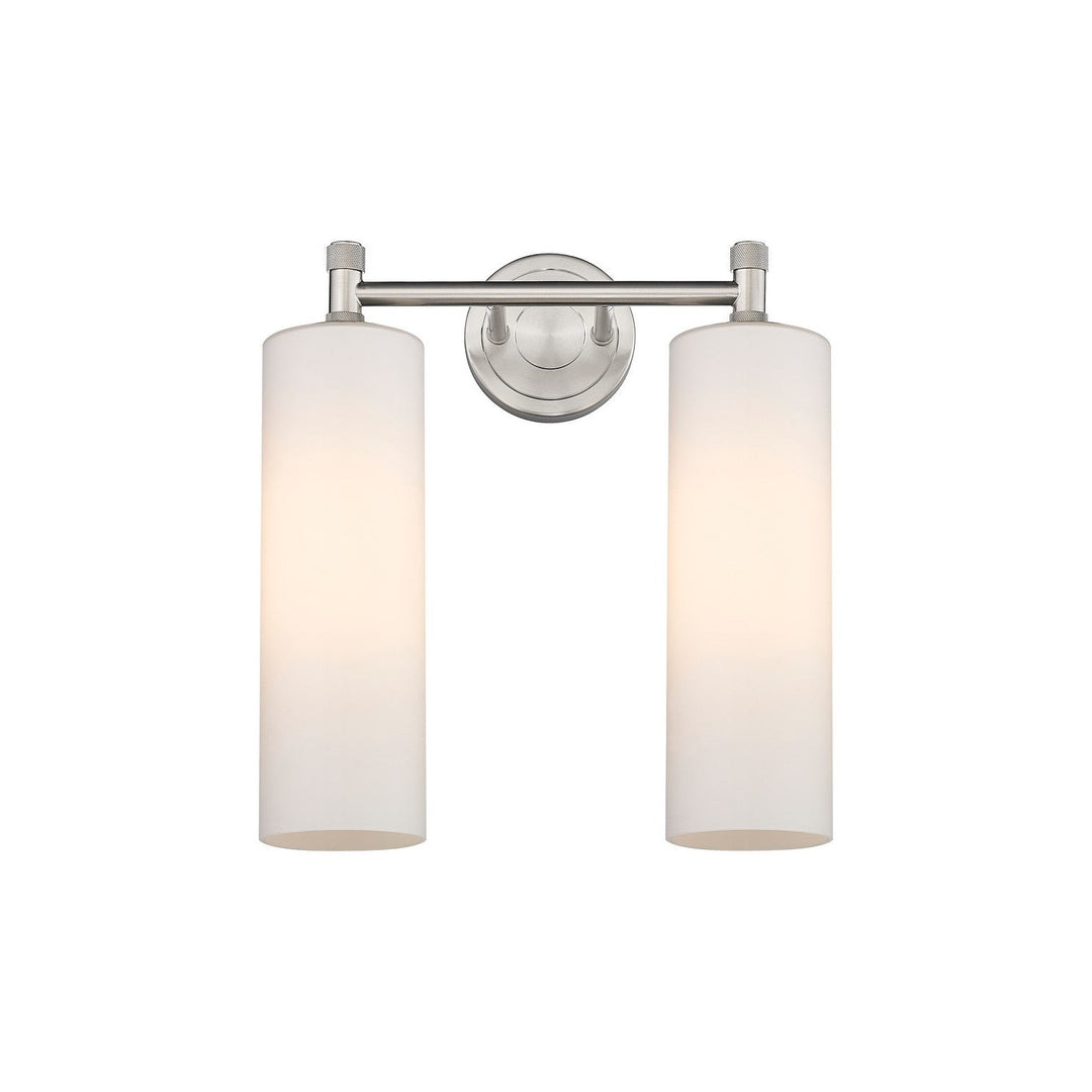 Innovations Downtown Urban 434-2W-SN-G434-12WH Bath Vanity Light 14 in. wide - Satin Nickel