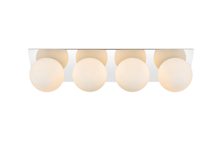Elegant Jillian LD7304W29CH Bath Vanity Light 29 in. wide - Chrome And Frosted White