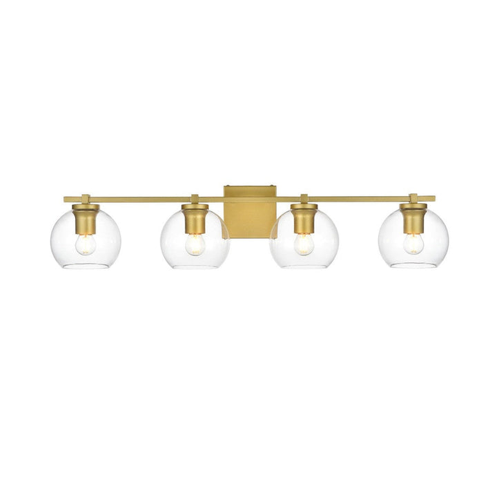 Elegant Juelz LD7311W34BRA Bath Vanity Light 34 in. wide - Brass And Clear