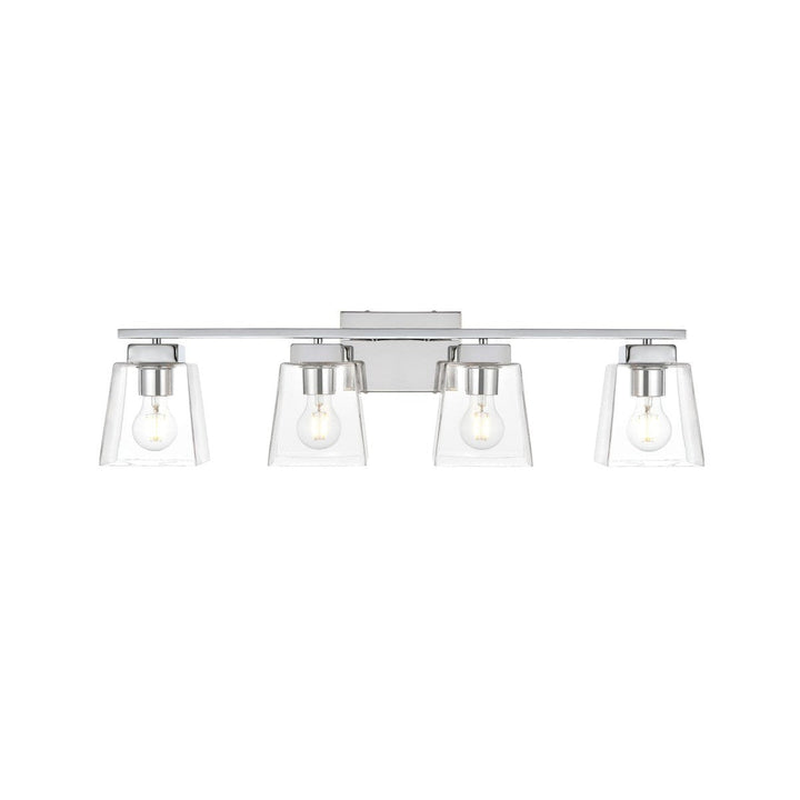 Elegant Merrick LD7312W32CH Bath Vanity Light 32 in. wide - Chrome And Clear