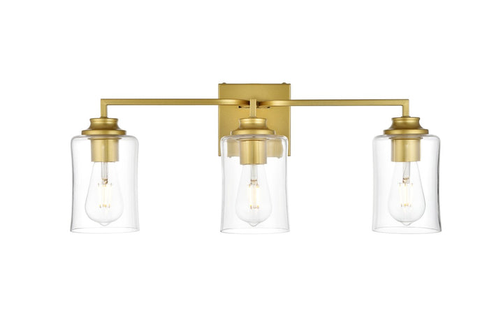 Elegant Ronnie LD7314W23BRA Bath Vanity Light 23 in. wide - Brass And Clear