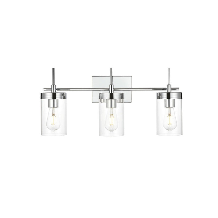 Elegant Benny LD7319W24CH Bath Vanity Light 24 in. wide - Chrome And Clear