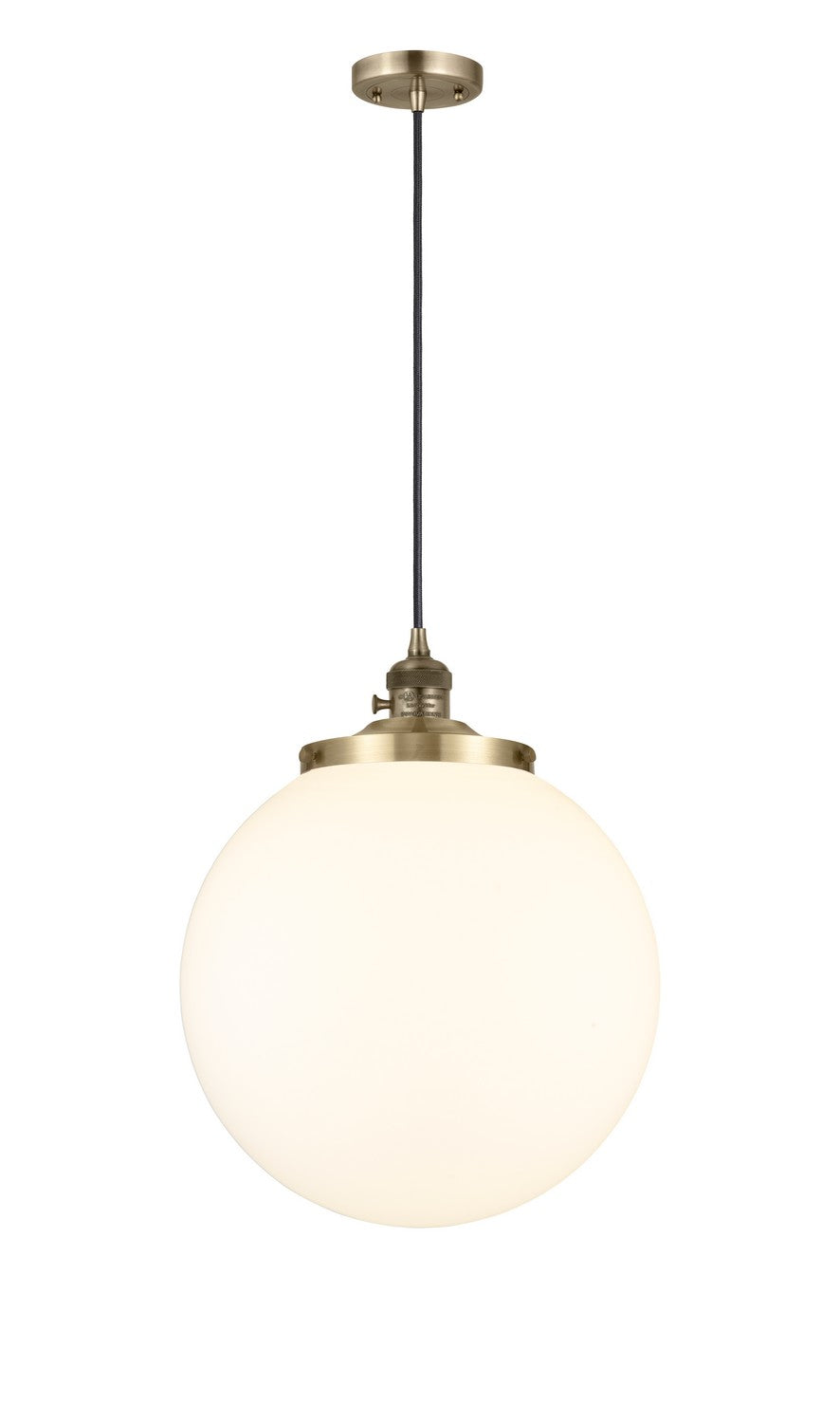 Innovations Franklin Restoration 201CSW-AB-G201-14 Pendant Light - Antique Brass