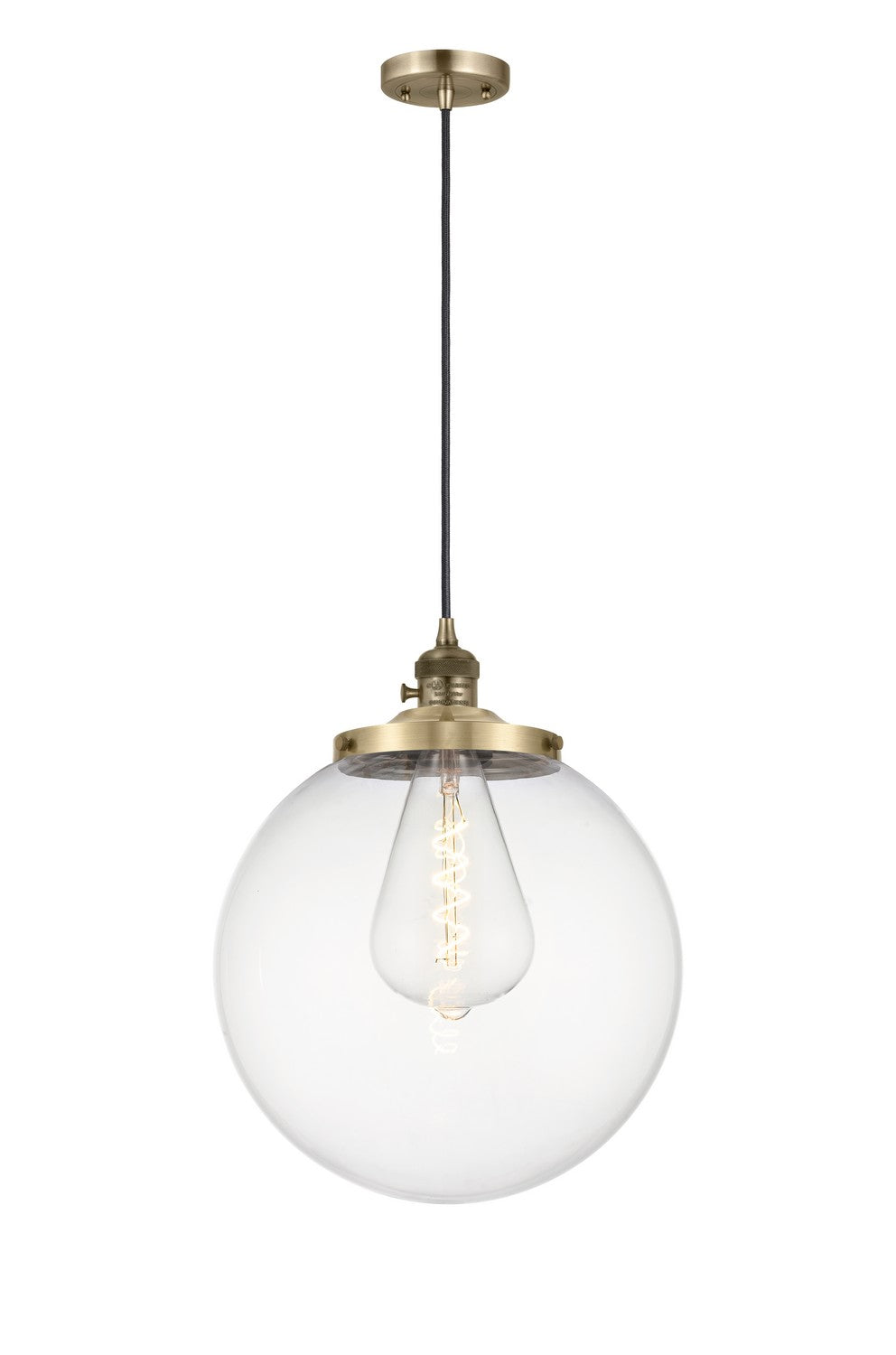 Innovations Franklin Restoration 201CSW-AB-G202-14 Pendant Light - Antique Brass