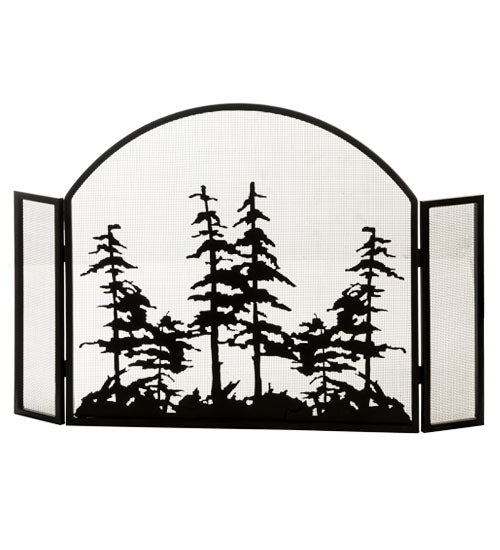 Meyda Tiffany Lighting 147758 Tall Pines Fireplace Screen Home Decor Black