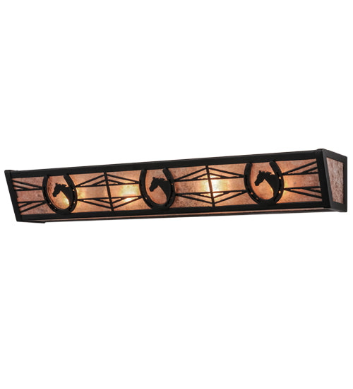 Meyda Tiffany Horseshoe 158521 Bath Vanity Light 30 in. wide - Black/Silver Mica