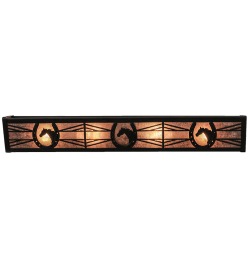 Meyda Tiffany Horseshoe 158521 Bath Vanity Light 30 in. wide - Black/Silver Mica