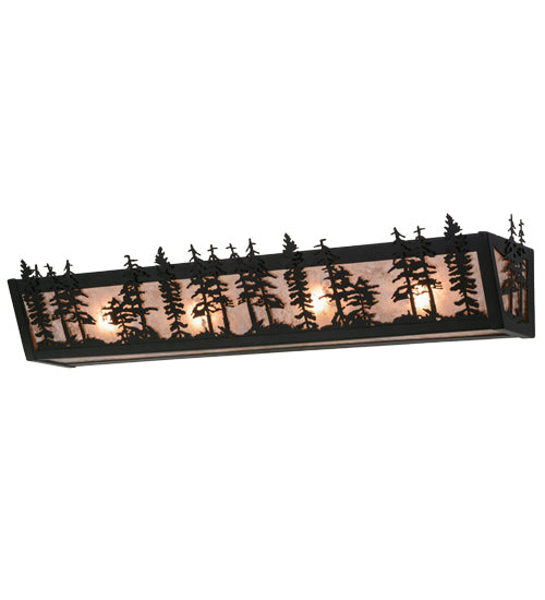 Meyda Tiffany Tall Pines 19134 Bath Vanity Light 30 in. wide - Black/Silver Mica