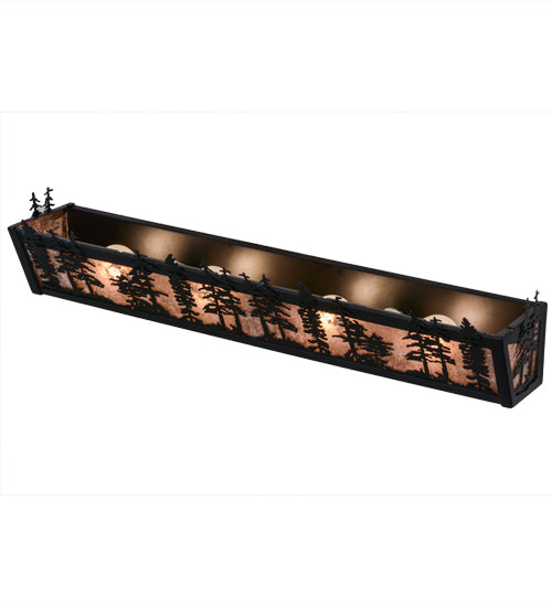 Meyda Tiffany Tall Pines 19134 Bath Vanity Light 30 in. wide - Black/Silver Mica