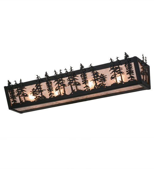 Meyda Tiffany Tall Pines 19134 Bath Vanity Light 30 in. wide - Black/Silver Mica