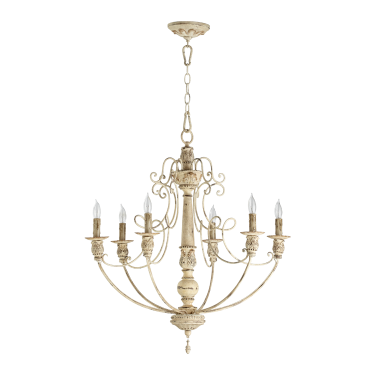 Quorum Salento 6106-6-70 Chandelier Light - Persian White