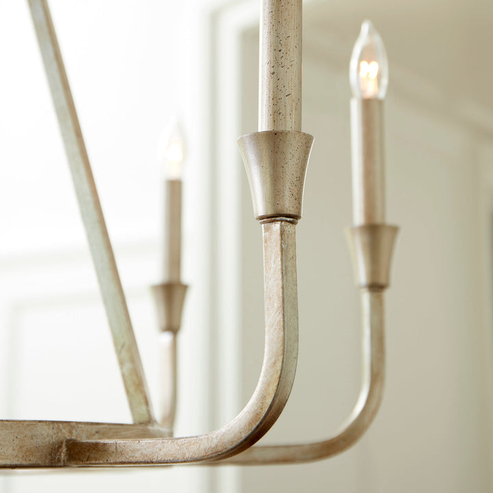 Quorum Marquee 6314-8-60 Chandelier Light - Aged Silver Leaf