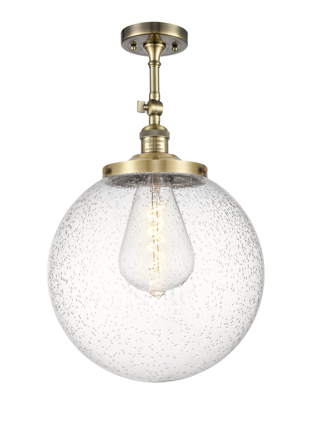 Innovations Franklin Restoration 201F-AB-G204-14 Ceiling Light - Antique Brass