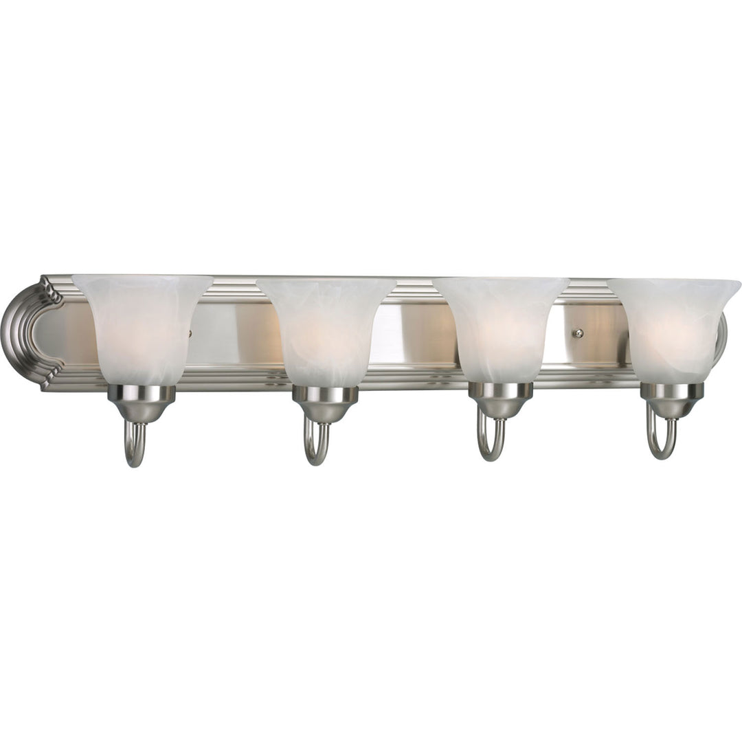 Progress Alabaster Glass P3054-09 Bath Vanity Light 30 in. wide - Brushed Nickel