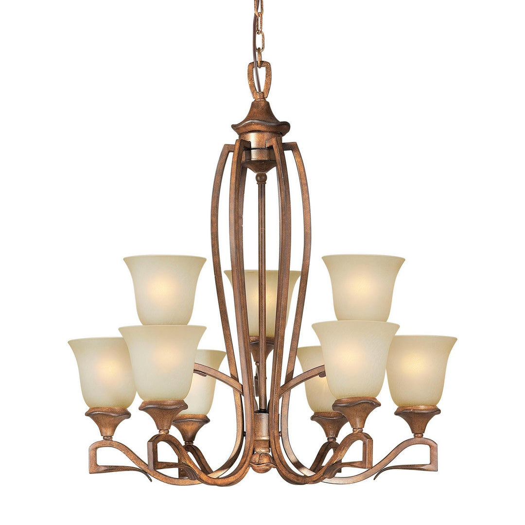 Forte Family Number 373 2283-09-41 Chandelier Light - Rustic Sienna