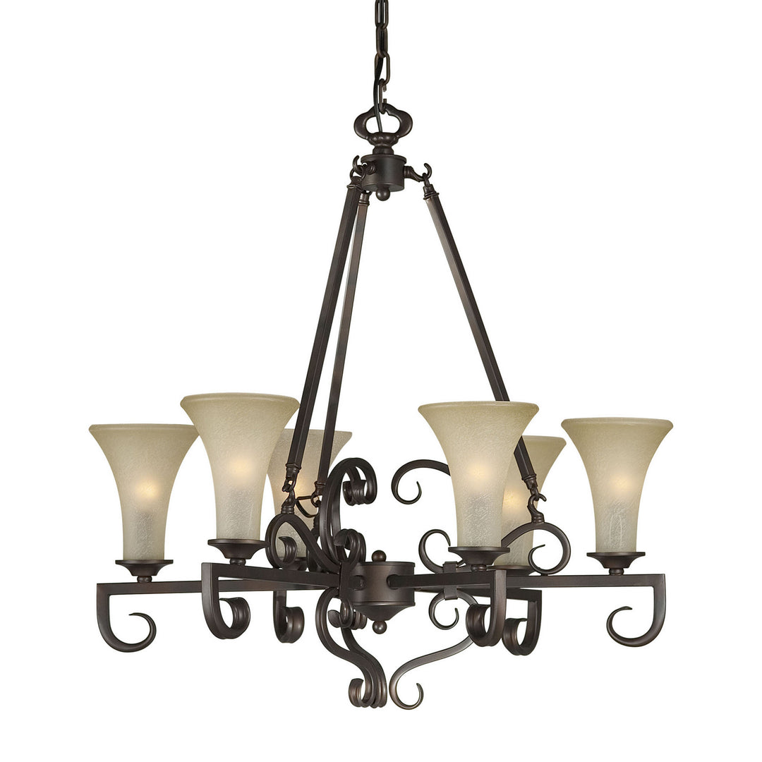 Forte Family Number 392 2326-06-32 Chandelier Light - Antique Bronze
