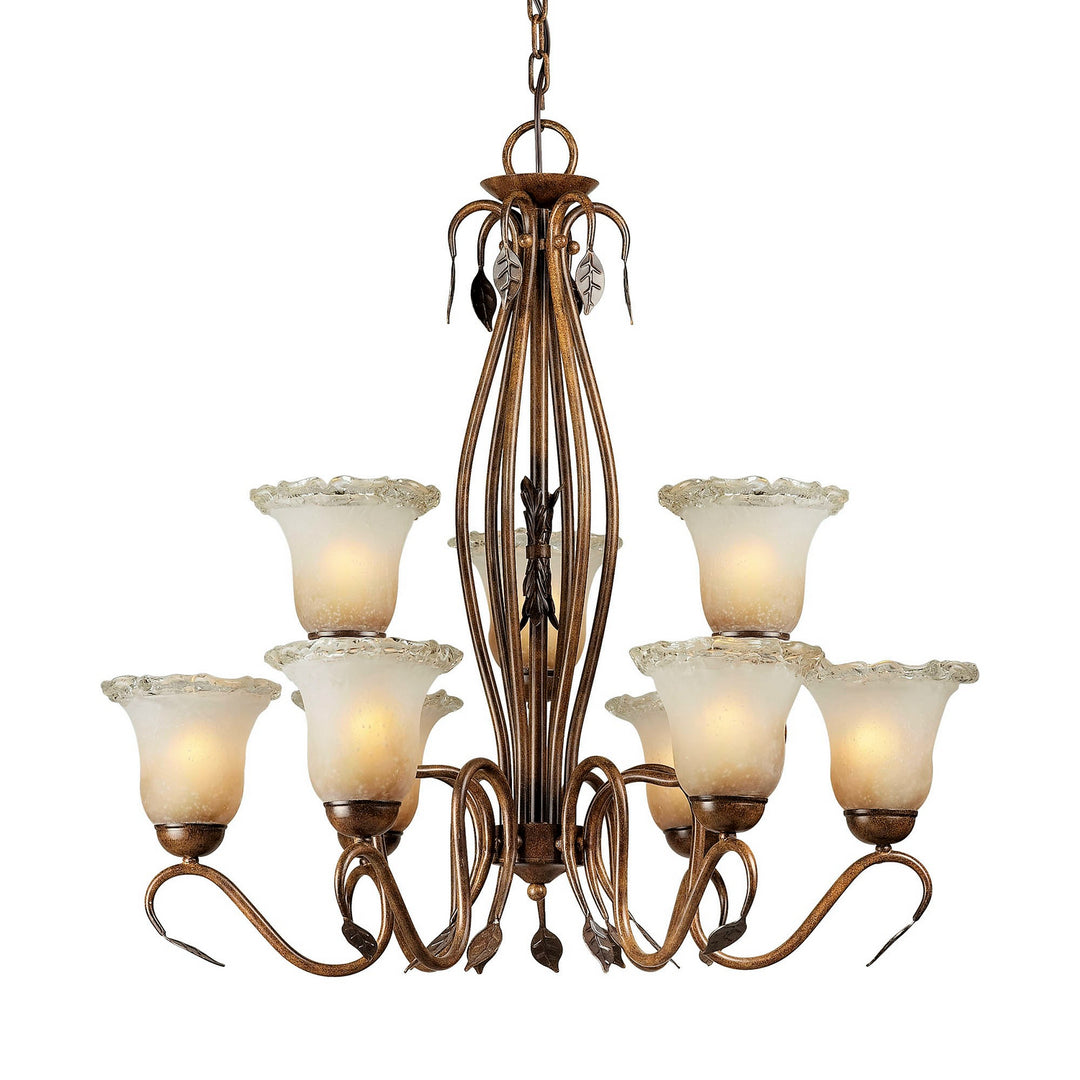 Forte Family Number 471 2420-09-41 Chandelier Light - Rustic Sienna