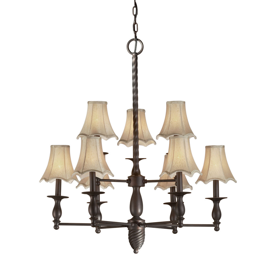 Forte Family Number 478 2521-09-32 Chandelier Light - Antique Bronze