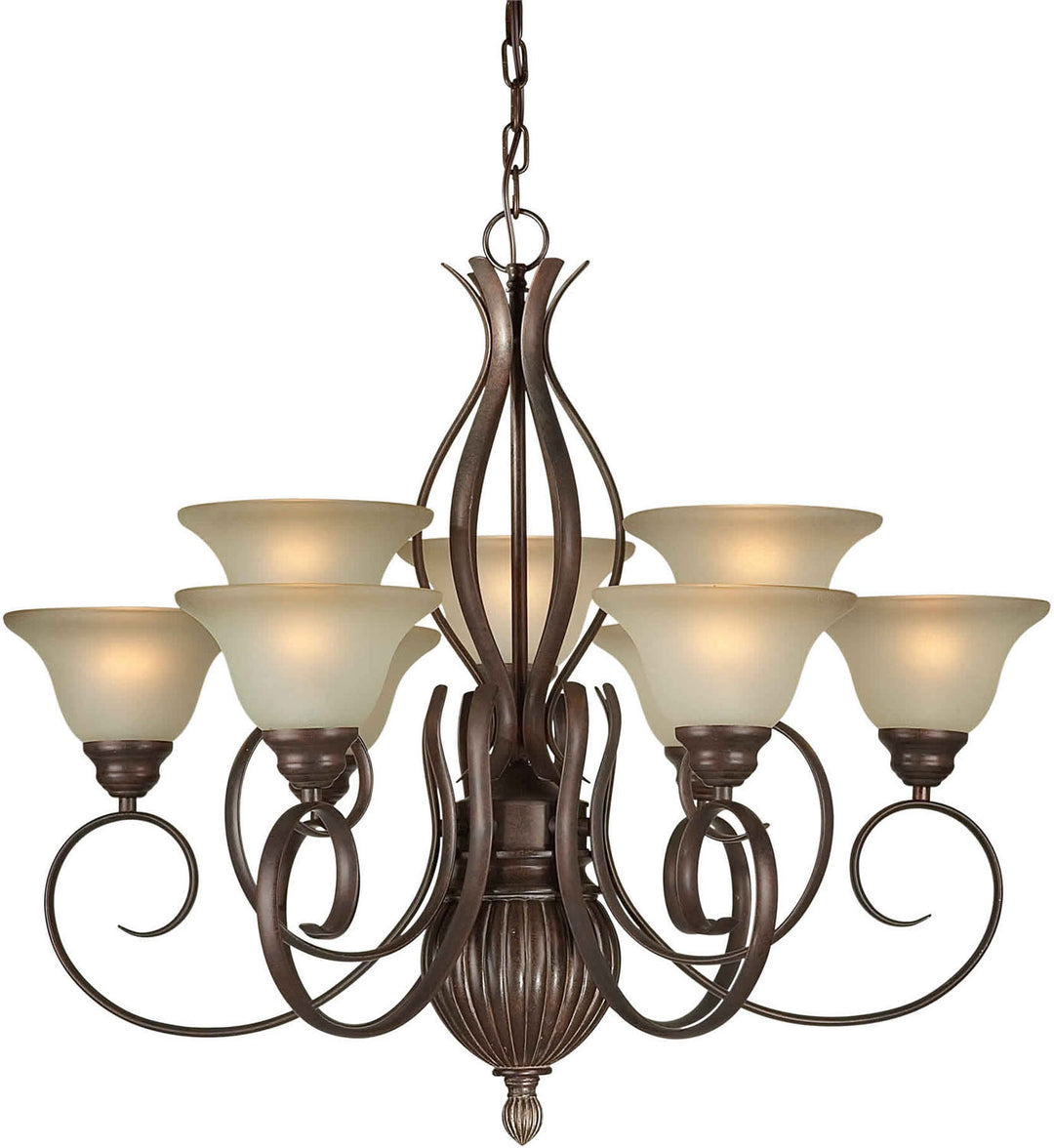 Forte Family Number 97 2536-09-27 Chandelier Light - Black Cherry