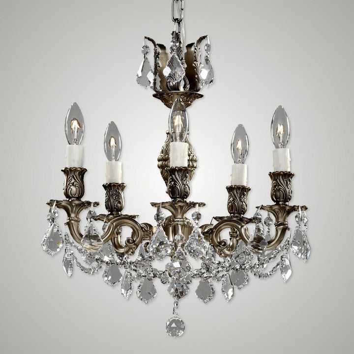 American Brass & Crystal Rosetta CH9512-A-02G-PI Chandelier Light - Antique Black Glossy