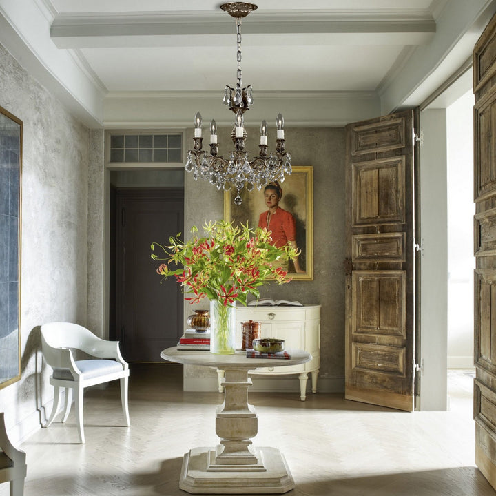 American Brass & Crystal Rosetta CH9512-A-02G-PI Chandelier Light - Antique Black Glossy