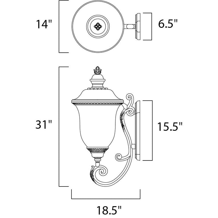 Maxim Lighting 3425WGOB  Carriage House Dc Outdoor Oriental Bronze