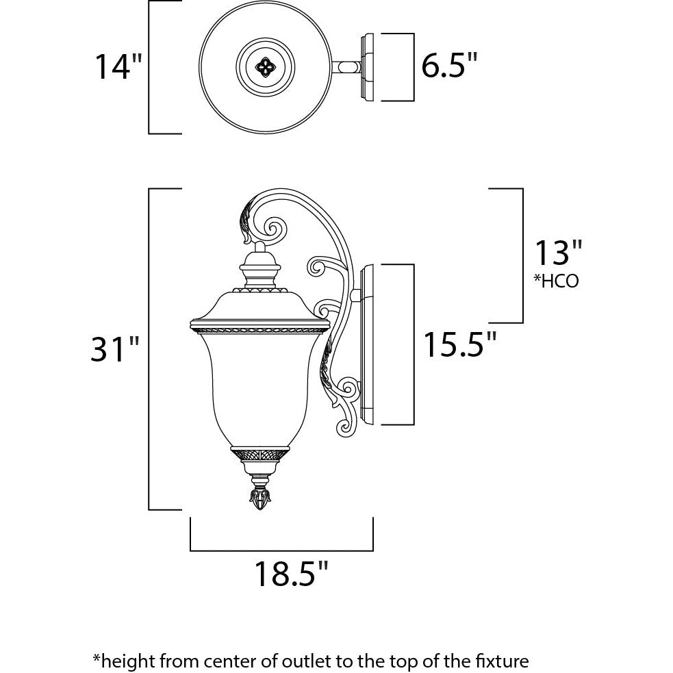 Maxim Lighting 3498WGOB  Carriage House Dc Outdoor Oriental Bronze