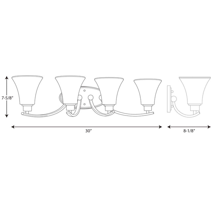 Progress Joy P2003-09 Bath Vanity Light 30 in. wide - Brushed Nickel