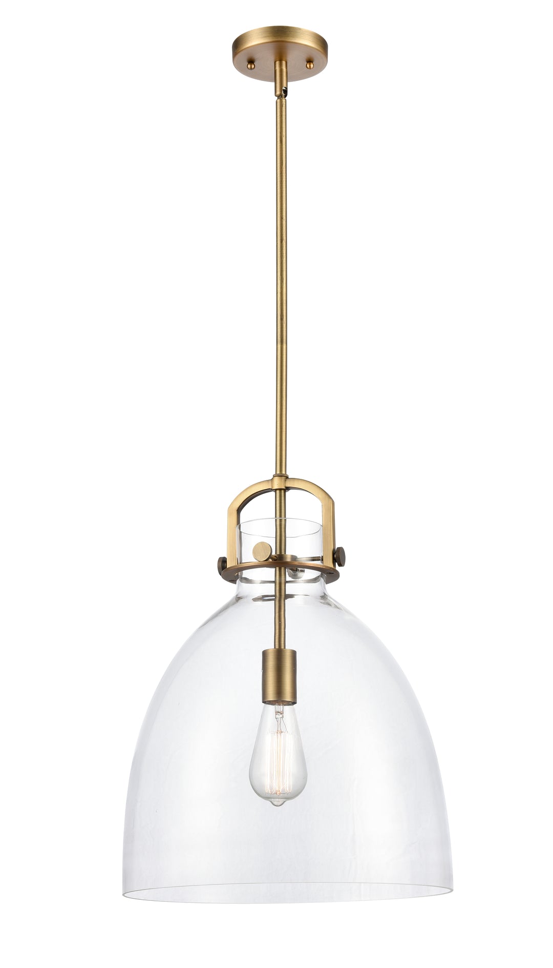 Innovations Downtown Urban 410-1SL-BB-G412-14CL Pendant Light - Brushed Brass