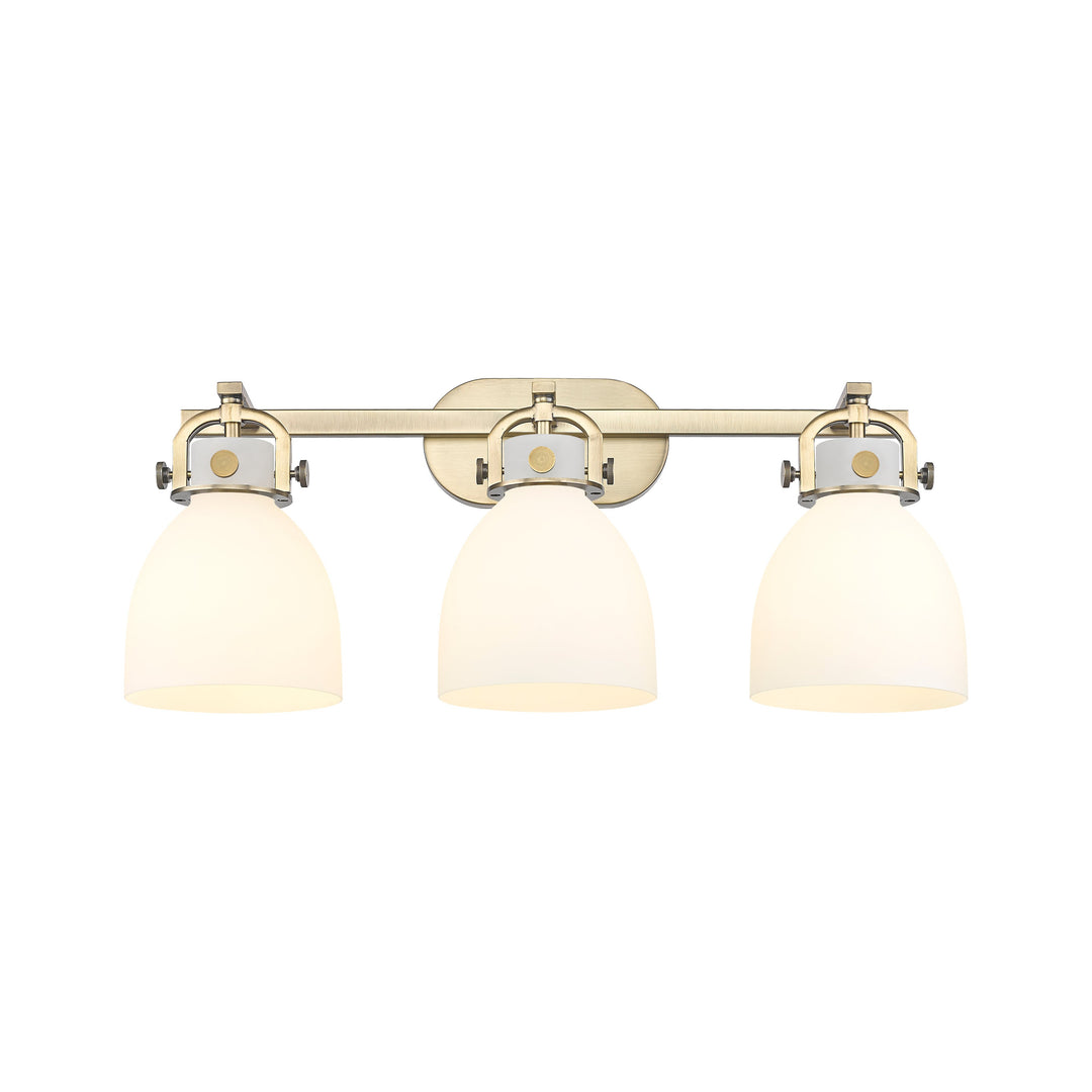 Innovations Downtown Urban 410-3W-BB-G412-7WH Bath Vanity Light 27 in. wide - Brushed Brass