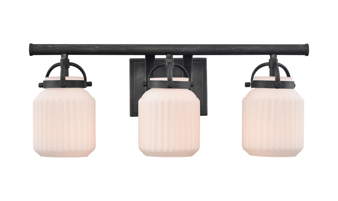 Innovations Downtown Urban 416-3W-WZ-G416-6WH Bath Vanity Light 22 in. wide - Weathered Zinc