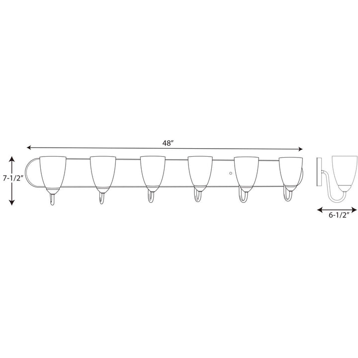 Progress Gather P2714-09 Bath Vanity Light 48 in. wide - Brushed Nickel