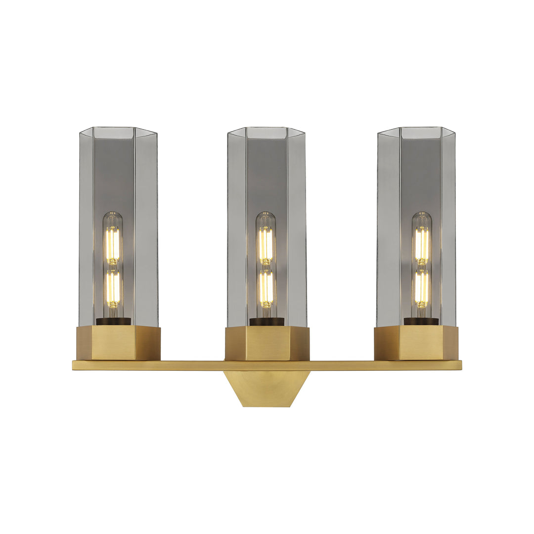 Innovations Downtown Urban 427-3W-BB-G427-14SM Bath Vanity Light 22 in. wide - Brushed Brass