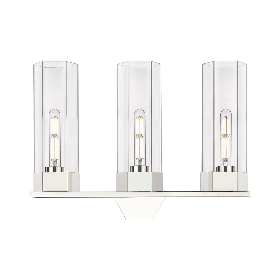 Innovations Downtown Urban 427-3W-PN-G427-14CL Bath Vanity Light 22 in. wide - Polished Nickel