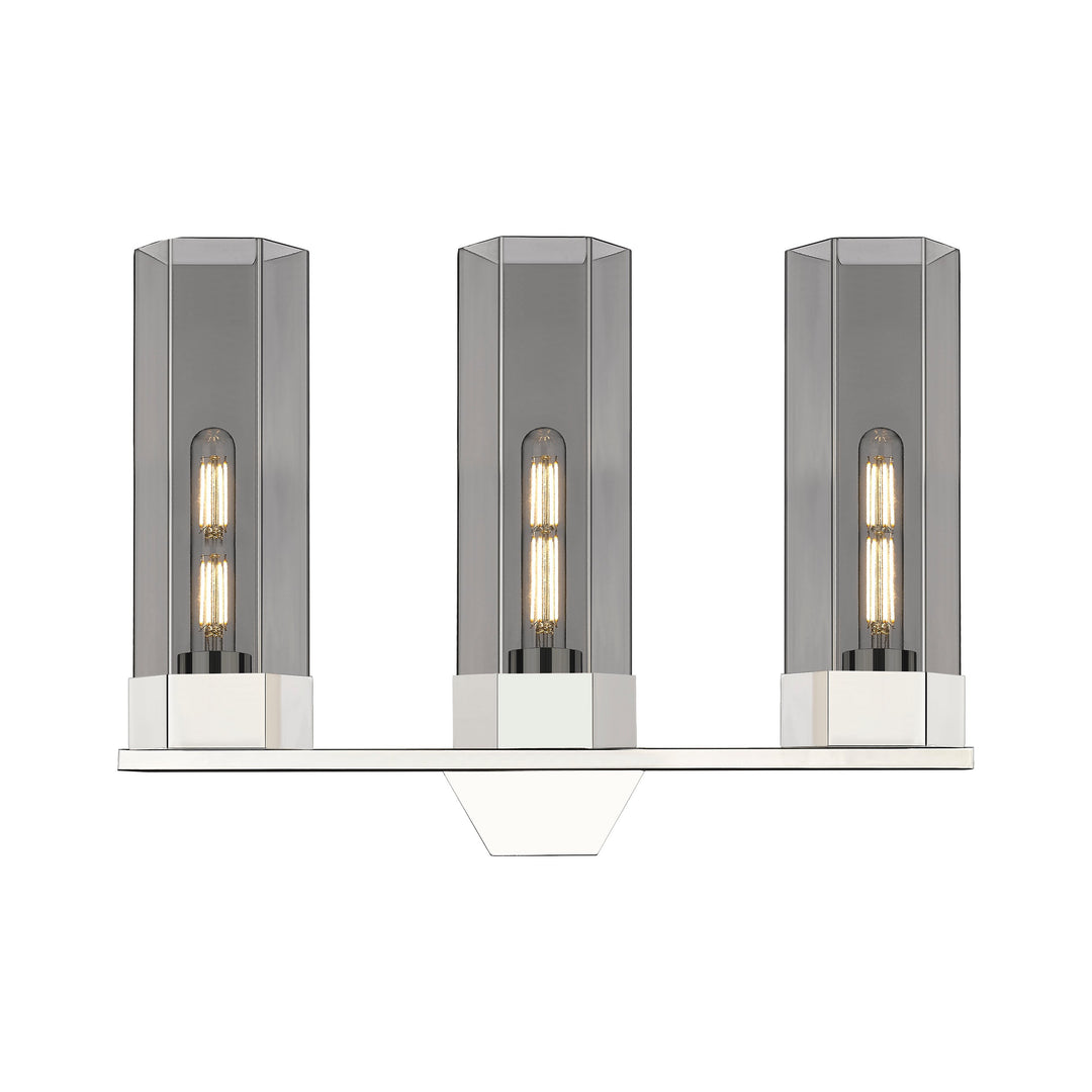 Innovations Downtown Urban 427-3W-PN-G427-14SM Bath Vanity Light 22 in. wide - Polished Nickel