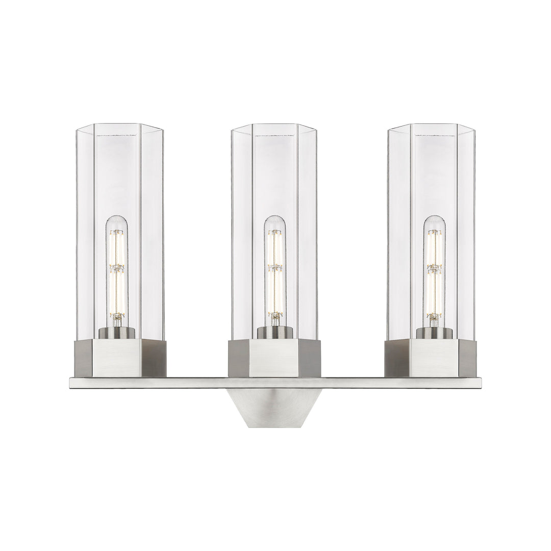Innovations Downtown Urban 427-3W-SN-G427-14CL Bath Vanity Light 22 in. wide - Satin Nickel