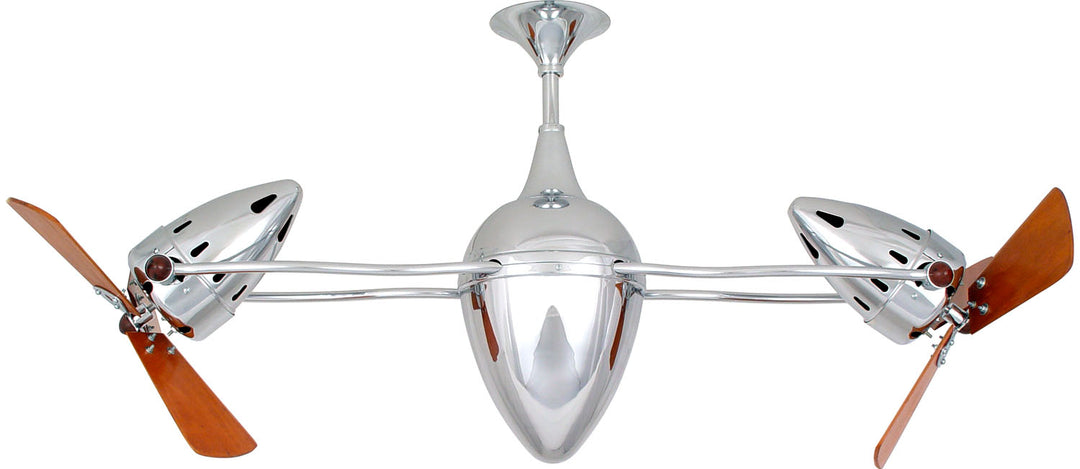 Matthews Fan Company Ar Ruthiane AR-CR-WD-DAMP Ceiling Fan 16 - Polished Chrome, Mahogany/