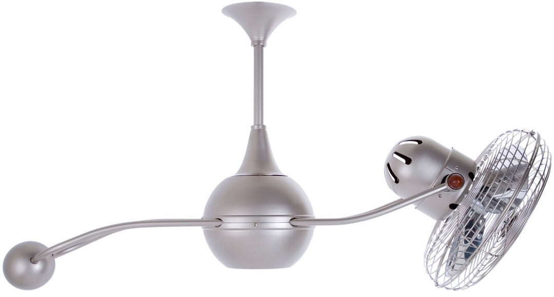 Matthews Fan Company Brisa 2000 B2K-BN-MTL-DAMP Ceiling Fan 13 - Brushed Nickel, Brushed Nickel/